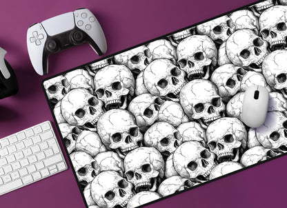 Skull Design Desk Mat | Alternative Office Decor | Multiple Size Options