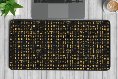 Golden Symbols Desk Mat | Alternative Office Decor | Multiple Size Options