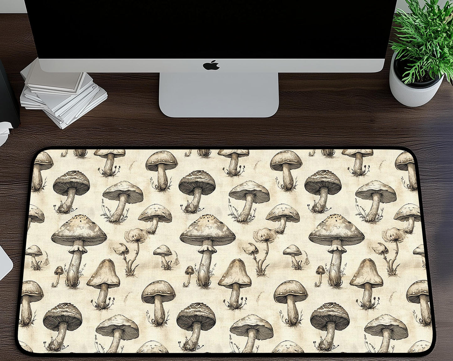 Mushroom Art Desk Mat | Alternative Office Decor | Multiple Size Options