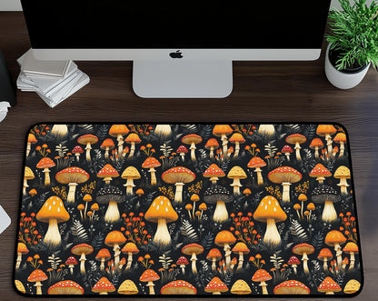 Vibrant Mushroom Desk Mat | Alternative Office Decor | Multiple Size Options