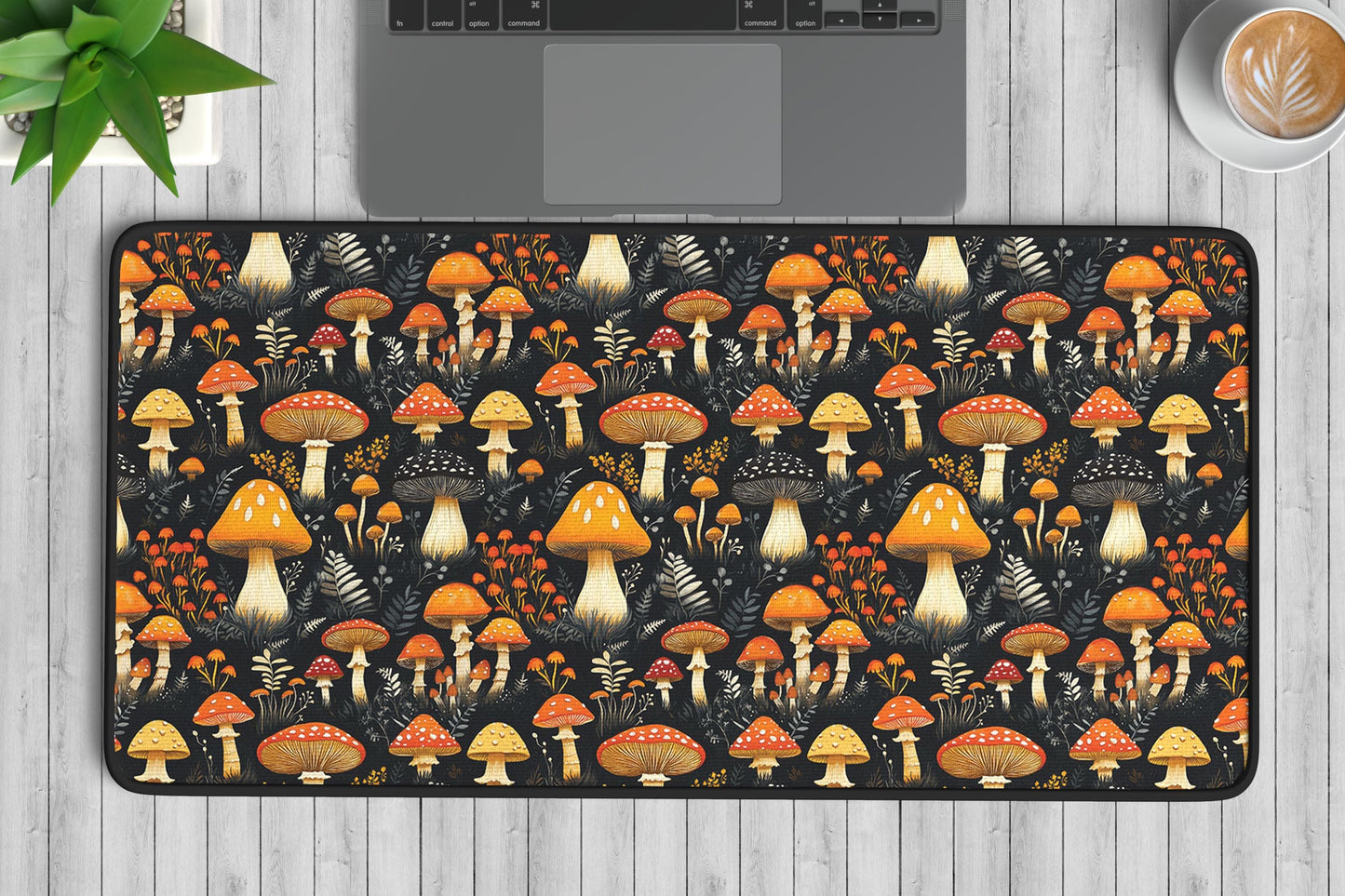 Vibrant Mushroom Desk Mat | Alternative Office Decor | Multiple Size Options