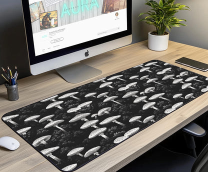 Mushroom Pattern Desk Mat | Alternative Office Decor | Multiple Size Options