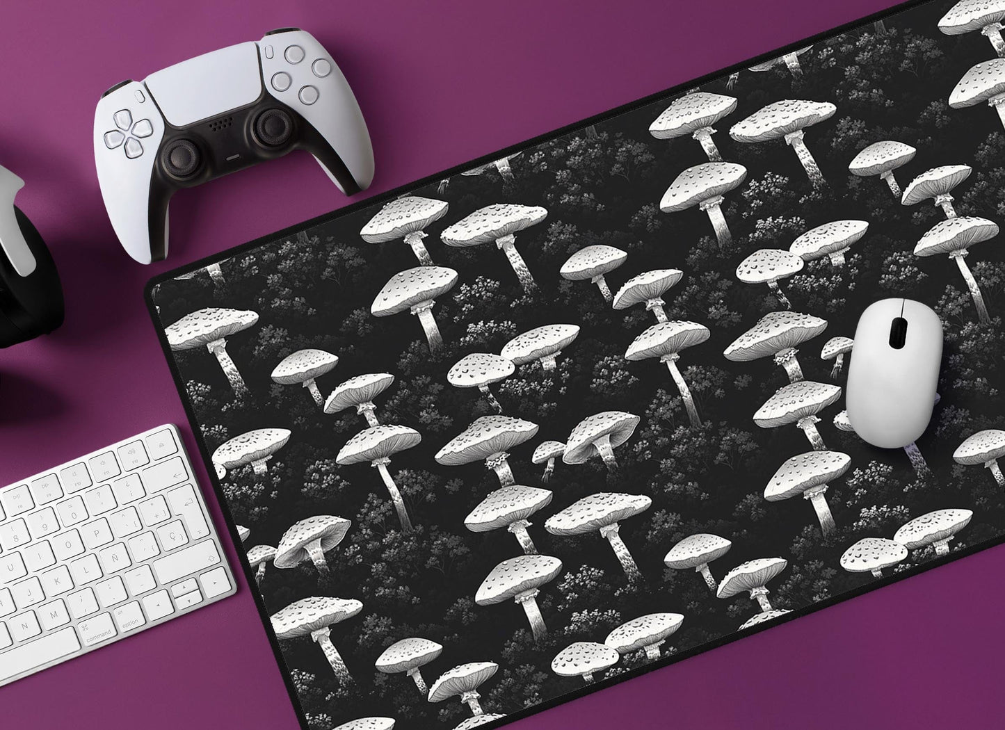 Mushroom Pattern Desk Mat | Alternative Office Decor | Multiple Size Options