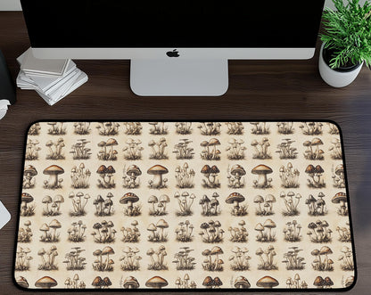 Botanical Mushroom Art Desk Mat | Alternative Office Decor | Multiple Size Options