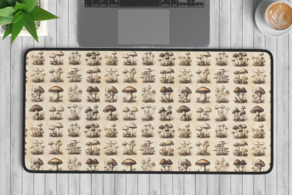 Botanical Mushroom Art Desk Mat | Alternative Office Decor | Multiple Size Options