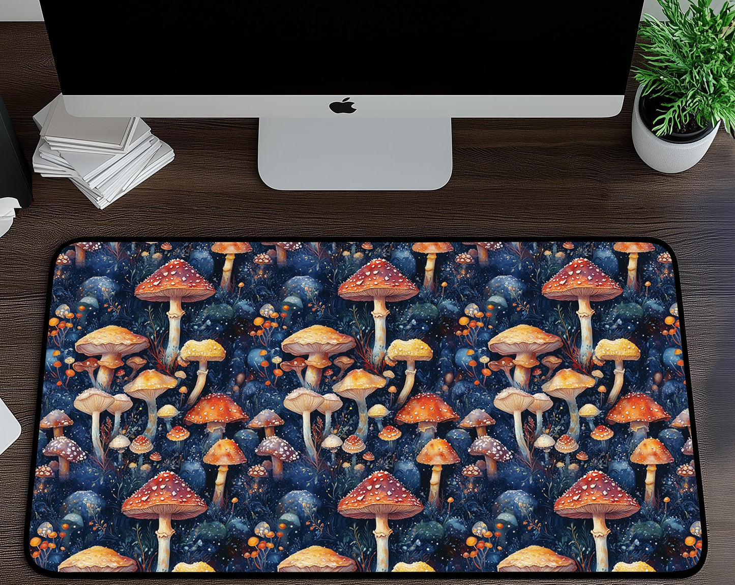 Whimsical Mushroom Forest Desk Mat | Alternative Office Decor | Multiple Size Options