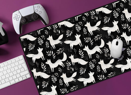 Whimsical Foxes Desk Mat | Alternative Office Decor | Multiple Size Options