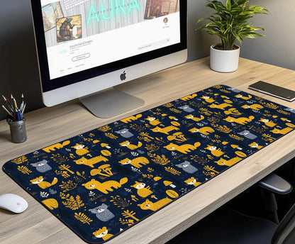 Whimsical Wildlife Desk Mat | Alternative Office Decor | Multiple Size Options