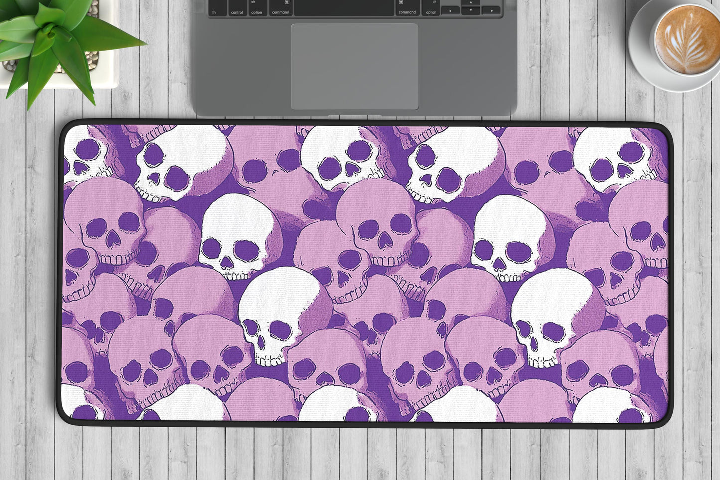 Pink Skull Pattern Desk Mat | Alternative Office Decor | Multiple Size Options