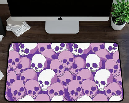 Pink Skull Pattern Desk Mat | Alternative Office Decor | Multiple Size Options