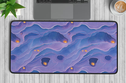 Abstract Waves Desk Mat | Alternative Office Decor | Multiple Size Options