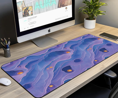 Abstract Waves Desk Mat | Alternative Office Decor | Multiple Size Options