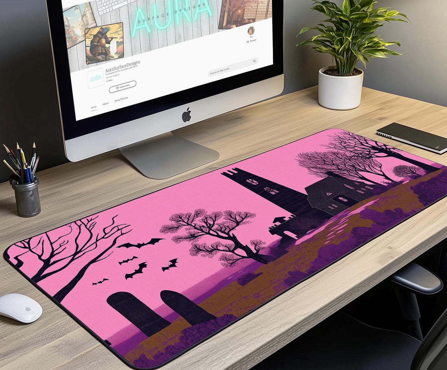 Haunting Landscape Desk Mat | Alternative Office Decor | Multiple Size Options