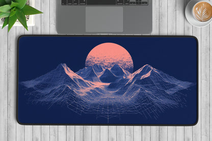 Geometric Mountain Desk Mat | Alternative Office Decor | Multiple Size Options