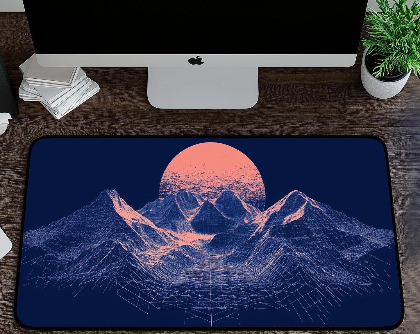 Geometric Mountain Desk Mat | Alternative Office Decor | Multiple Size Options