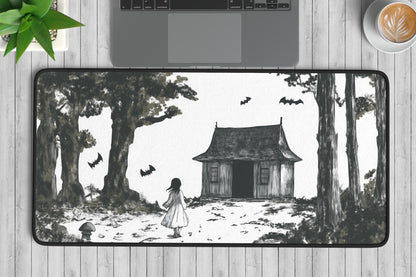 Witches Forest House Desk Mat | Alternative Office Decor | Multiple Size Options