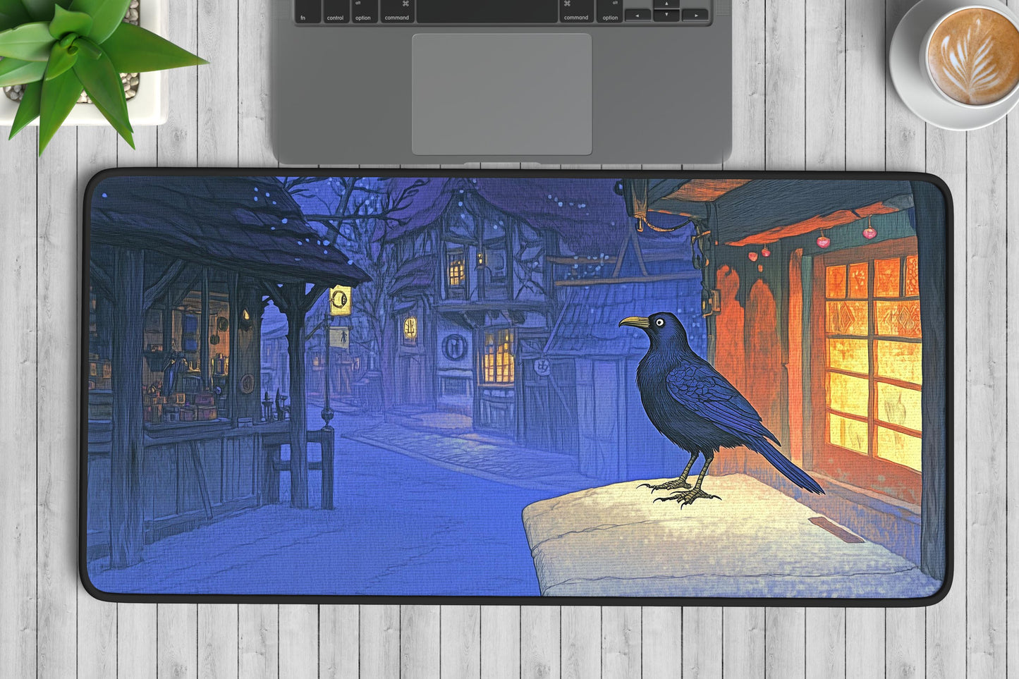 Mystical Crow Desk Mat | Alternative Office Decor | Multiple Size Options