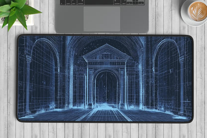 Digital Blueprint Desk Mat | Alternative Office Decor | Multiple Size Options