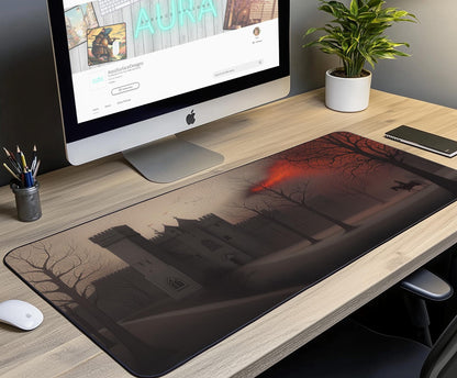 Mysterious Castle Desk Mat | Alternative Office Decor | Multiple Size Options