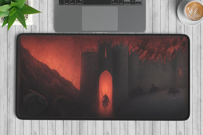 Dark Fantasy Castle Desk Mat | Alternative Office Decor | Multiple Size Options