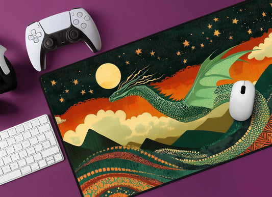 Celestial Dragon Desk Mat | Alternative Office Decor | Multiple Size Options