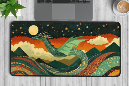 Celestial Dragon Desk Mat | Alternative Office Decor | Multiple Size Options