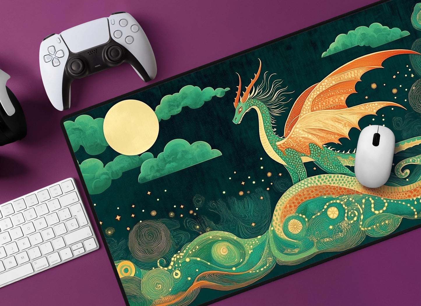 Mythical Dragon Desk Mat | Alternative Office Decor | Multiple Size Options