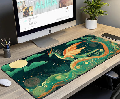 Mythical Dragon Desk Mat | Alternative Office Decor | Multiple Size Options