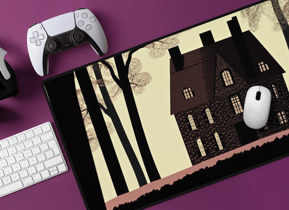 Haunting House Desk Mat | Alternative Office Decor | Multiple Size Options