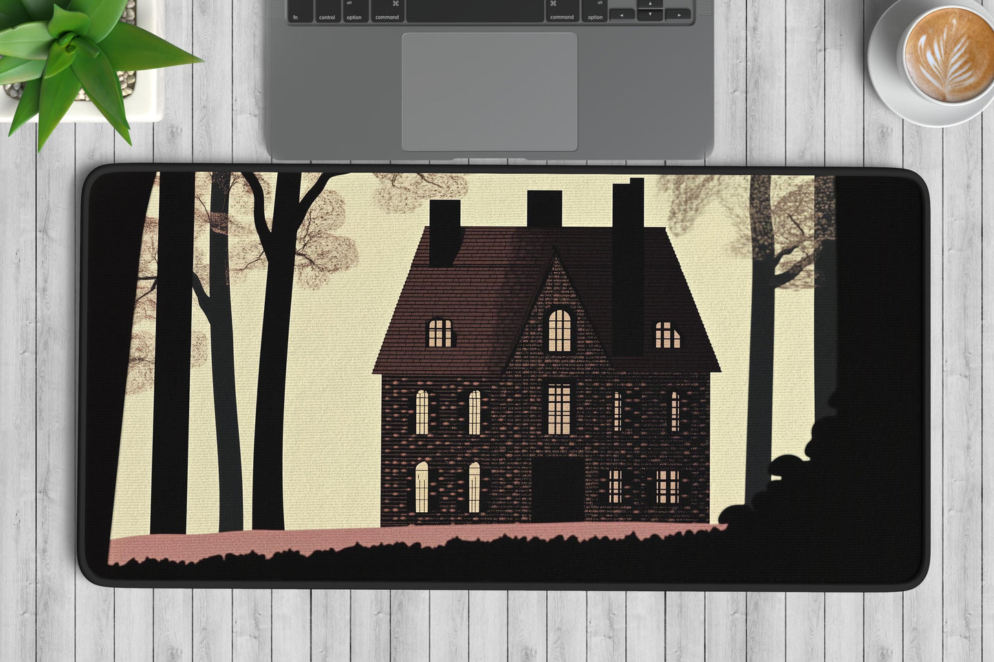 Haunting House Desk Mat | Alternative Office Decor | Multiple Size Options