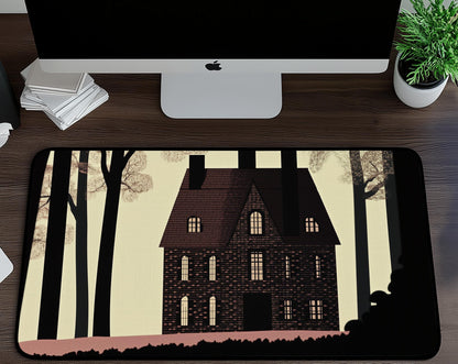 Haunting House Desk Mat | Alternative Office Decor | Multiple Size Options