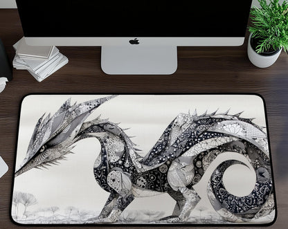 Origami Dragon Art Desk Mat | Alternative Office Decor | Multiple Size Options