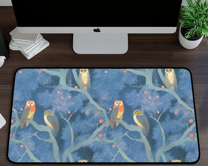 Whimsical Owl Pattern Desk Mat | Alternative Office Decor | Multiple Size Options