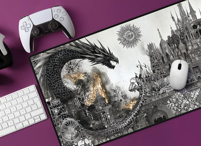 Fantasy Dragon Desk Mat | Alternative Office Decor | Multiple Size Options