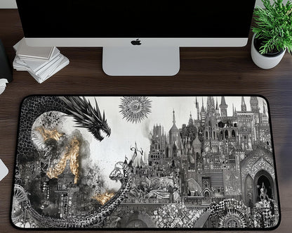 Fantasy Dragon Desk Mat | Alternative Office Decor | Multiple Size Options