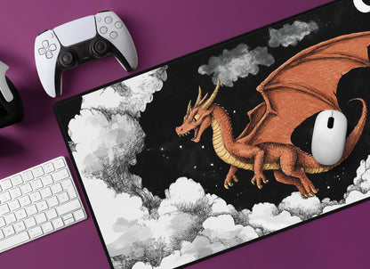 Dragon Artwork Desk Mat | Alternative Office Decor | Multiple Size Options