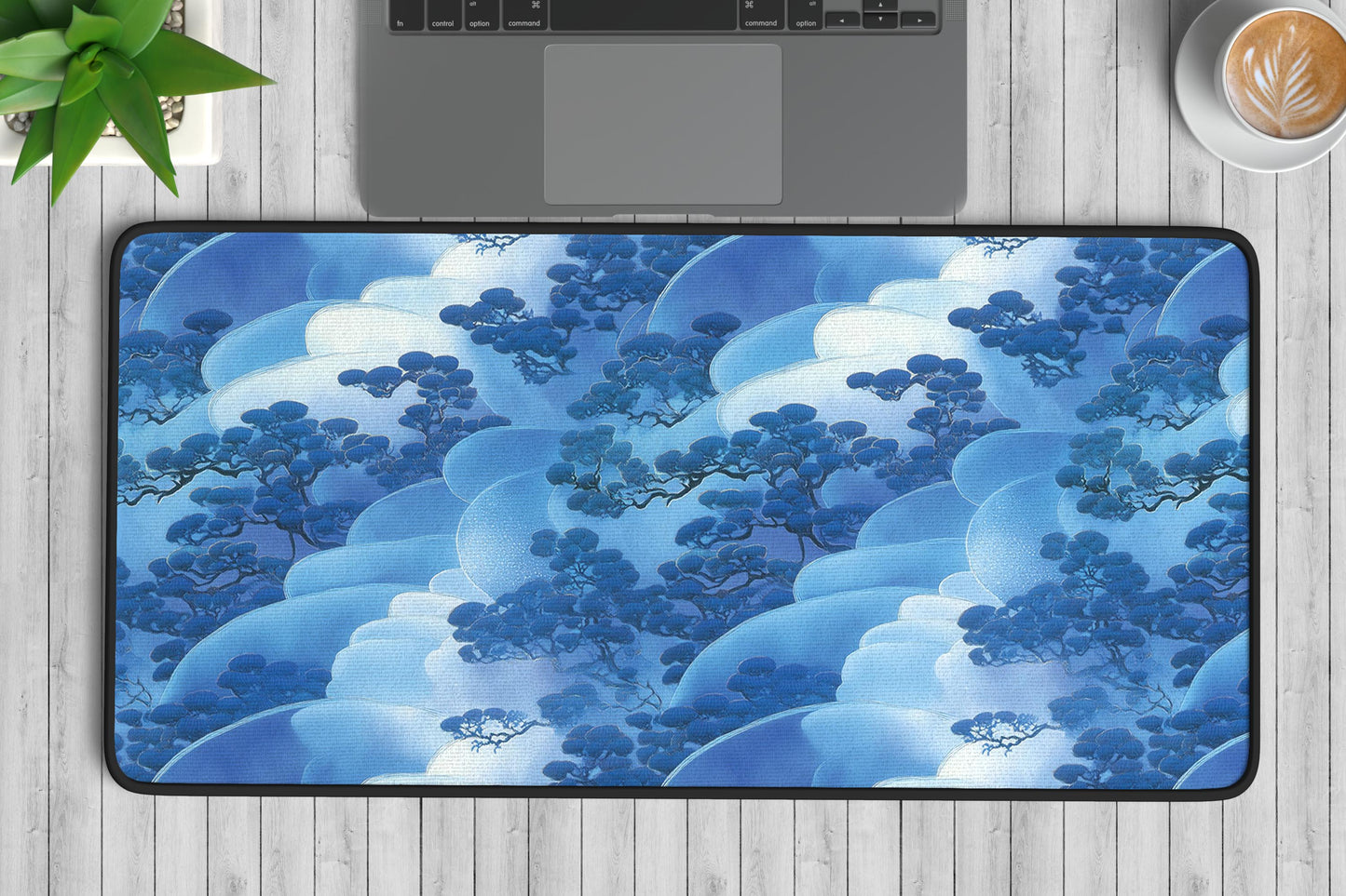 Blue Abstract Landscape Desk Mat | Alternative Office Decor | Multiple Size Options