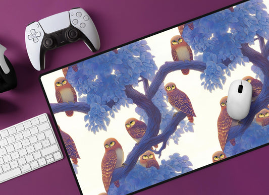 Owl Design Desk Mat | Alternative Office Decor | Multiple Size Options