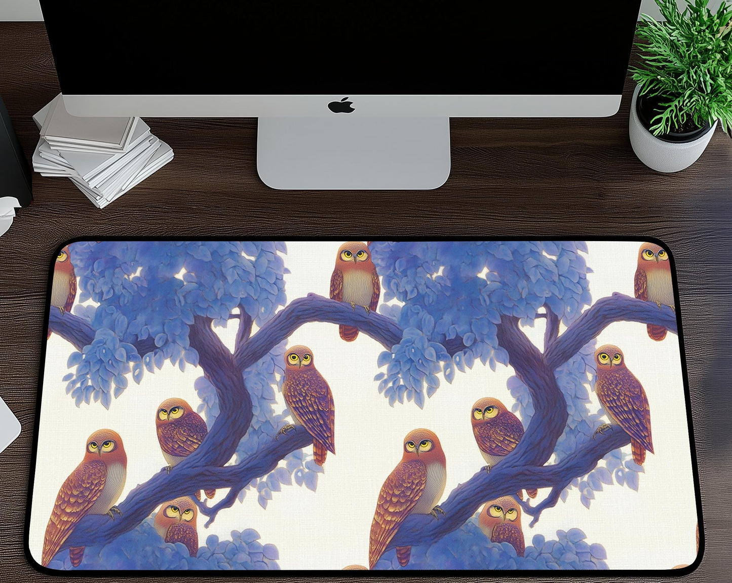 Owl Design Desk Mat | Alternative Office Decor | Multiple Size Options