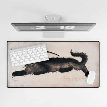 Artistic Black Cat Desk Mat | Unique Desk Decor | XL Mouse Matt | Accessories For Home & Office