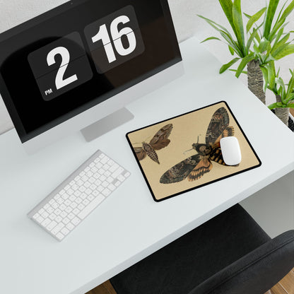 Vintage Moths Desk Mat | Antique Botanical Art | XL Mouse Matt | Accessories For Home & Office