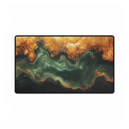 Green & Gold Marble Desk Mat