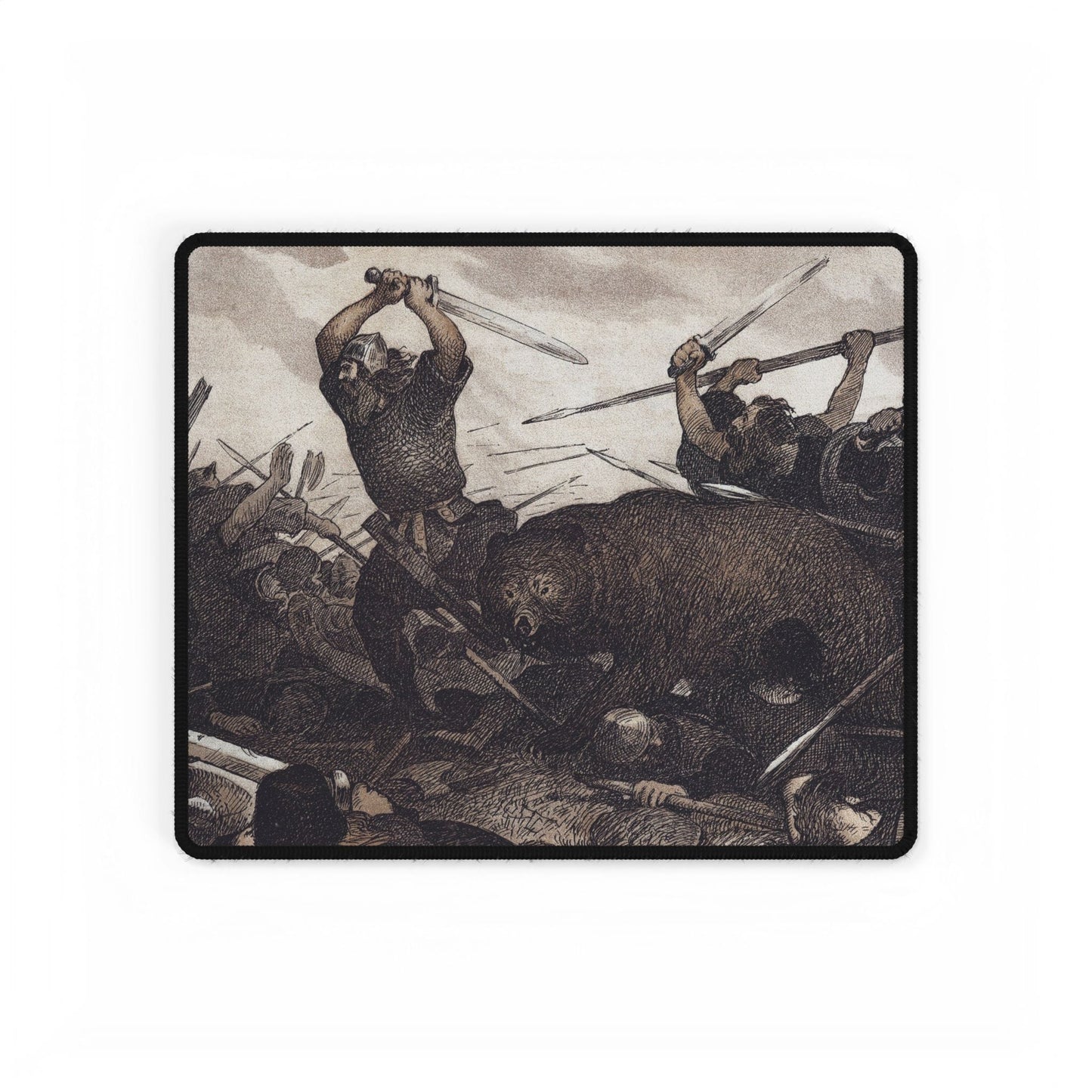 Epic Viking Battle Desk Mat | Dramatic Historical Scene | XL Mouse Matt | Accessories For Home & Office