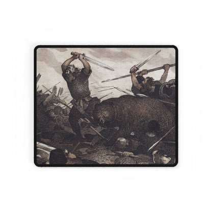 Epic Viking Battle Desk Mat | Dramatic Historical Scene | XL Mouse Matt | Accessories For Home & Office