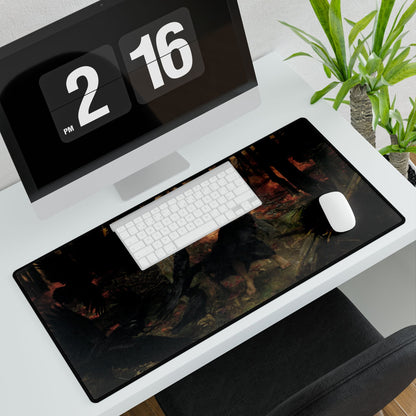 Mystical Forest Scene Desk Mat | Enigmatic Artwork for Home Decor | XL Mouse Matt | Accessories For Home & Office