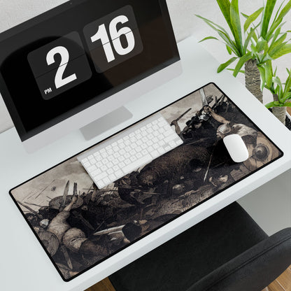 Epic Viking Battle Desk Mat | Dramatic Historical Scene | XL Mouse Matt | Accessories For Home & Office
