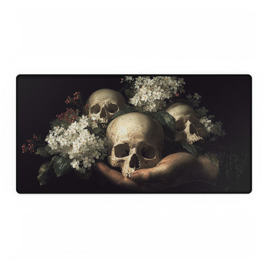 Skull Flowers Desk Mat