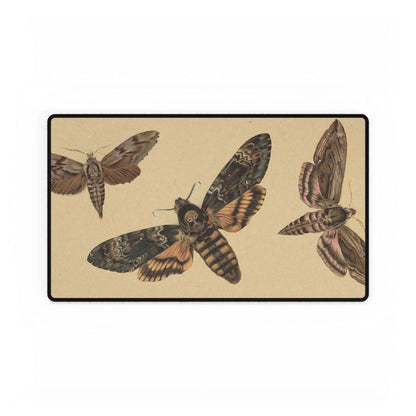 Vintage Moths Desk Mat | Antique Botanical Art | XL Mouse Matt | Accessories For Home & Office