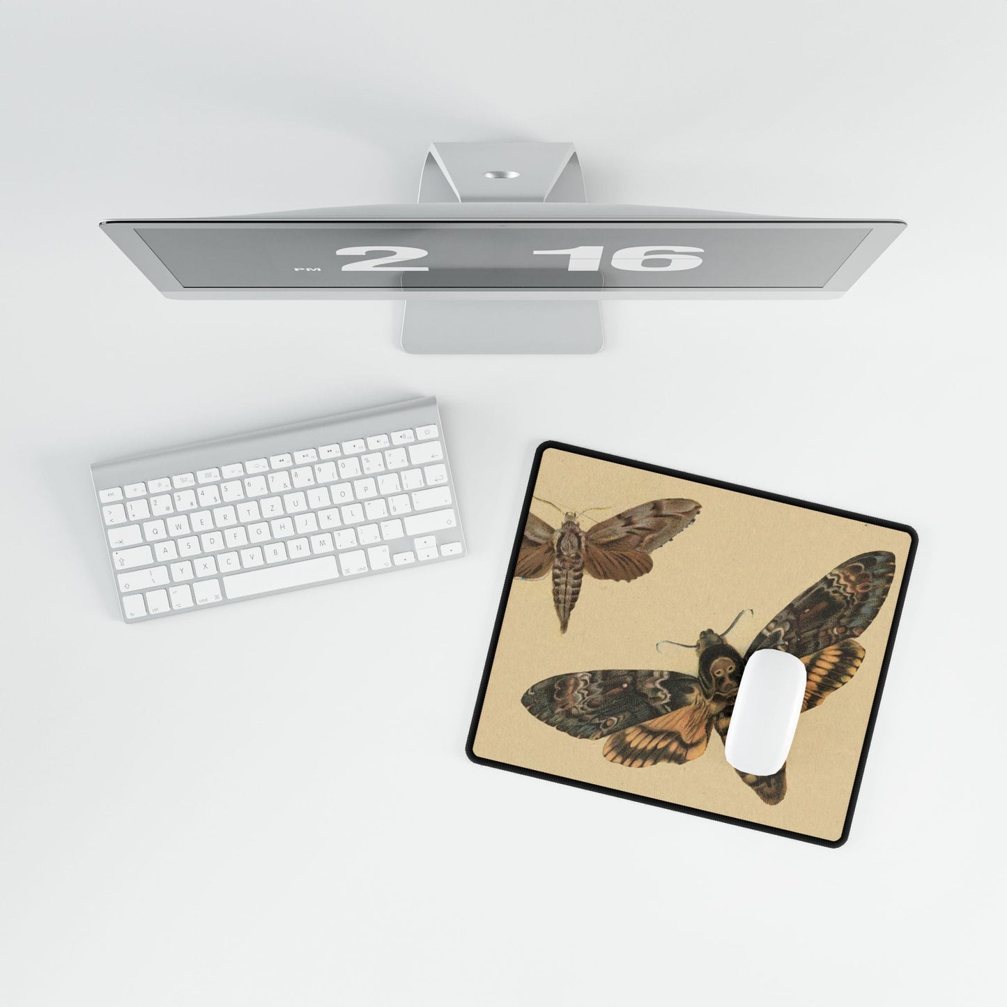 Vintage Moths Desk Mat | Antique Botanical Art | XL Mouse Matt | Accessories For Home & Office