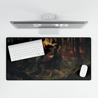 Mystical Forest Scene Desk Mat | Enigmatic Artwork for Home Decor | XL Mouse Matt | Accessories For Home & Office